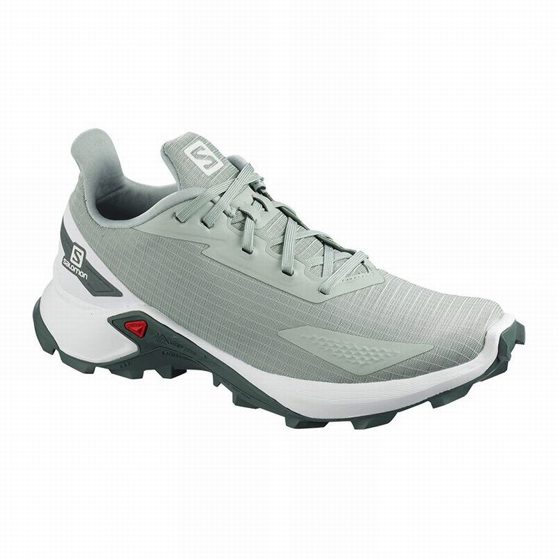 Salomon Israel ALPHACROSS BLAST - Womens Trail Running Shoes - Light Turquoise Grey/White (RHGK-5896